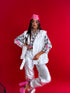 Faux leather vest "POP STAR" - WHITE CV2122